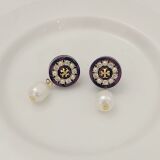 tb European Style Fashion Commuter Pearl Rhinestone Ladies Stud Earrings TB