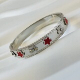 18k Gold Titanium Steel Flower Bracelet Kaleidoscope Color Bracelet Cross Border Hot Sale Five Leaf Flower Buckle Bracelet Waterproof