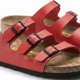 Birken 2026 new leather vintage style Birkenstock women open toe flip-flops three row square buckle platform casual sandal