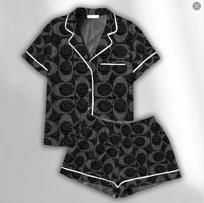 Coach Cross Border Amazon Summer Printed Pajamas Parent-Child Loungewear European and American Foreign Trade Short Sleeve Shorts Pod Customization