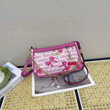 coach 2026 new old flower armpit bag european and american crossbody vintage print chain mahjong shoulder bag all match