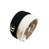 Zhao Rusi is the same style! Chanel-style sponge headband ~ Satin premium 2024 early autumn new headband French girl