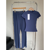 alo quick-drying short sleeve top + quick-drying pants outdoor sports running casual suit women casual quick-drying clothes