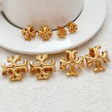 TB European Style Fashion Commuter 18 K Gold Stud Earrings Ear Cuff TB