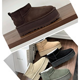 5cm Thick Sole Short Snow Boots 2026 Winter Wool Boots Women's Sheepskin Fur All-in-One Thick Sole Week Winter Rain Thick Sole Cotton Shoes UGG