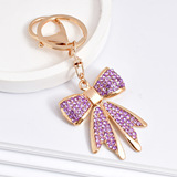 Creative Gift Full Diamond Bow Car Keychain Pendant Fashion Ladies Bag Elegant Key Chain Spot