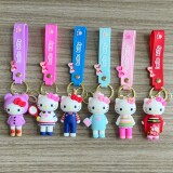 Cross-dressing hellokitty sanrio keychain hundred change kitty cat doll schoolbag ornament student small gift