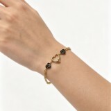 Tiffanay new gold white minimalist commute all-match printing love ladies titanium steel bracelet ins style hand ornament