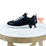 Hermes Genuine Leather Casual Sneakers Black White In Stock Men's Shoes