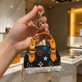 New vintage print light luxury handbag luxury shell bag earphone bag car key bag car charm