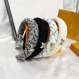 Louis Vuitton French Vintage Elegance Luxury Duffle Headband Women Autumn Winter High Skull Top Headwear Chanel Wind Headband 2023 New
