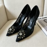 Direct Genuine Leather Dg High Heels Rhinestone Flats