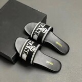 Chanel-style 2026 Summer Embroidery Flat Flip Flops Letters Anti Casual Outdoor Wear Classic Beach Couple Slippers