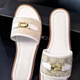 Cross-border foreign trade Coach women's classic one-word versatile flat slippers sandals fashion versatile high-end