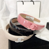 French Chanel style headband leather pu leather sponge wide edge headband fashion revealing small headband celebrity sweet hair card