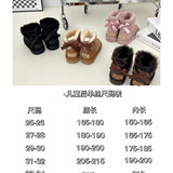 2026 Winter Single Silk Band Bow Children's Snow Boots Short Sheepskin Fleece Integrated Thickened Thermal Anti-slip Cotton Shoes UGG