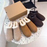 2026 winter slip on bag toe cotton shoes mule shoes classic mini fur snow boots cross-border foreign trade UGG