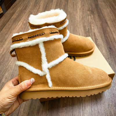 Fur all-in-one thick-soled snow boots women winter 2026 new instagram fleece thick bread northeast big cotton shoes UGG