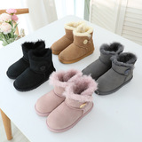 2026 new sheepskin wool one-piece snow boots women genuine leather fleece thickened short sleeve anti-slip northeastern snow cotton shoes UGG