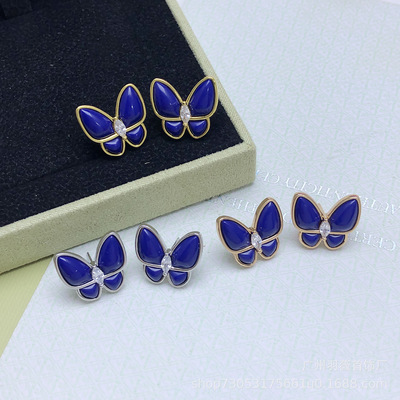 New van cleef Blue Stud Earrings Fashion Minimalist Direct Fashion