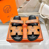 Hermes new multicolor velcro second uncle slippers women outer wear platform sandals flat casual slippers outer wear