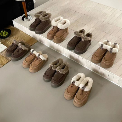 Cross-border foreign trade winter new thick bottom Alpine series women's surface leather lined wool snow boots thick UGG