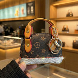 New vintage print light luxury handbag luxury shell bag earphone bag car key bag car charm