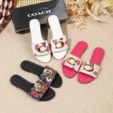 coach cross-border summer exotic high value new Chinese summer words foreign trade flat soft bottom wear-resistant beach slippers women