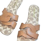 Coach Summer Flat Bottom Word Versatile Metal European and American Fashion Women Flat Bottom Fashion Versatile Classic High End