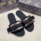 Dior Flip Flops Women 2026S Summer Outerwear Embroidered Letters Flat Casual Velcro Stickers Foreign Trade Beach Candle Mop