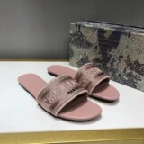 Dior 2026 summer new diamond flat sandals fashion outer wear popular beach sandals women