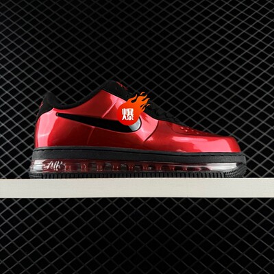 AirForce1Low Seamless Red Black Patent Leather All Palm Air Cushion Men's Air Force One Low Top Sneakers