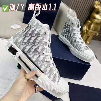 Dior2026 Canvas Shoes White Flat Print Sport Skate Shoes Height Boost