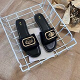 coach cross-border all-match slippers women wear summer new girls heart fashion flat soft fairy flip flops beach trend