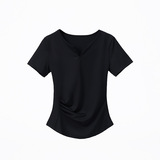 alo same style sports t-shirt summer yoga fitness pilates short sleeve running dry slim solid color top
