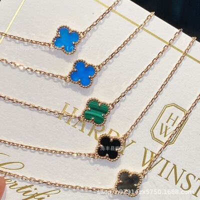 van cleef Floral Bracelet 18k Gold Fashion Jewelry ins