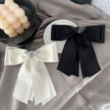 Prada Dongdaemun Elegance Korean Style Double Layer Bow Hair Clip Simple Fashion Women P Home Top Clip Ins Influencer Vintage Hair Clip