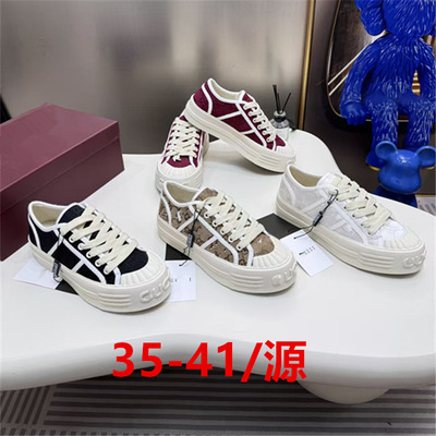GUCCI Foreign Trade New Sport Canvas Shoes Platform Boost Skate Shoes Preppy g White
