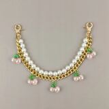 Cross-border cherry pearl bag hanging key chain pendant metal extension chain simple bag chain
