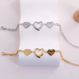 Tiffanay new gold white minimalist commute all-match printing love ladies titanium steel bracelet ins style hand ornament