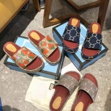 Cross-border foreign trade Gucci new net red sandal slipper embroidery slipper print increase thick sole casual word women cool slipper