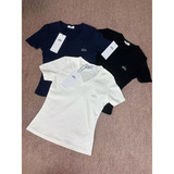 alo 2025 summer high short sleeve t-shirt new bamboo knuckle cotton t-shirt slim collar peach heart top slim version women alo