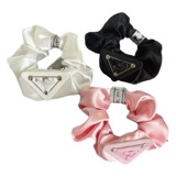 prada triangle hair band cloth ring simulated silk satin high quality adult children net red ins large intestine circle headband women