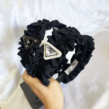Prada Inverted Triangle Letters Correctly Braided Wide Brim Headband High Cranial Top Pressing Hair Shampoo Facial Outing All-Match Hair Accessories