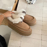 Cross-border foreign trade winter new thick bottom Alpine series women's surface leather lined wool snow boots thick UGG