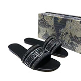 Dior 2026 summer new diamond flat sandals fashion outer wear popular beach sandals women