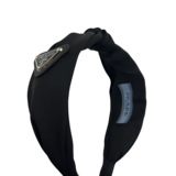 Prada Triangle Knotted Wide Edge Headband Niche Master Fashion Elegance Kinky Headband Popular All Match Headwear Women