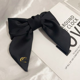 Satin Large Vintage Long Ribbon Bow Hair Clip Multicolor Triangle Wine Red Bow Spring Clip Hair Accessories