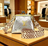 Louis vuitton leather small vintage coin purse women's new european and american mobile phone bag coin purse storage bag mini clip bag