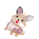 Cross-border cute diamond-set dog keychain creative bag pendant cute like animal pendant gift wholesale